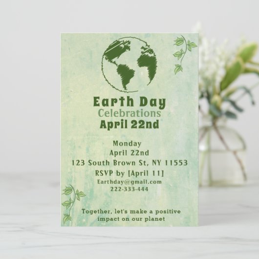 環境にやさしいことをしよう、持っているおもしろい:地球の日お祝い セーブザデート (スタンド正面)