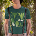 環境にやさしいことをしよう!葉緑野菜 |かわいい野菜 Tシャツ<br><div class="desc">かわいいマンガ緑の野菜。ボクチョイ、エンドウ豆、ブロッコリー、カブ。環境にやさしいことをしよう!緑葉！健康おもしろいな人のためのtシャツ。素晴らし庭師、オーガニック農家、料理人、栄養士。Jenn's Doodle Worldより多くのTシャツやおもしろいカッコいいグルメの贈り物を見に行く。</div>
