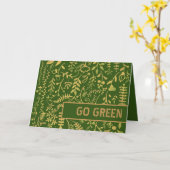 環境にやさしいことをしよう、金ゴールドフローラリース カード (黄色い花)