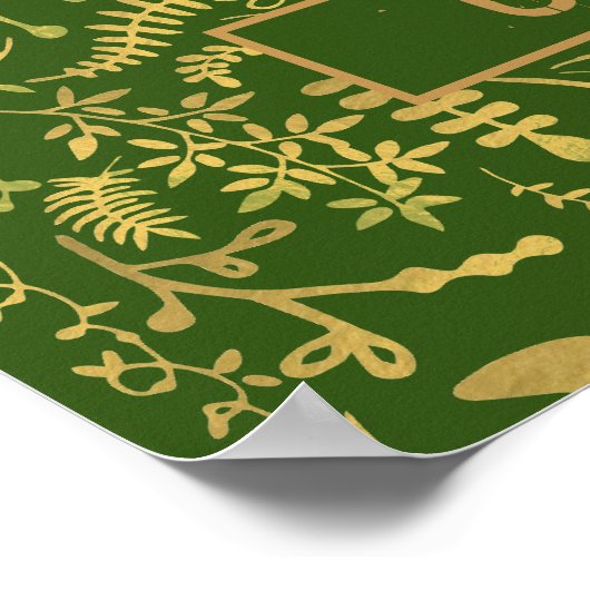 環境にやさしいことをしよう、金ゴールドフローラリース ポスター (角)