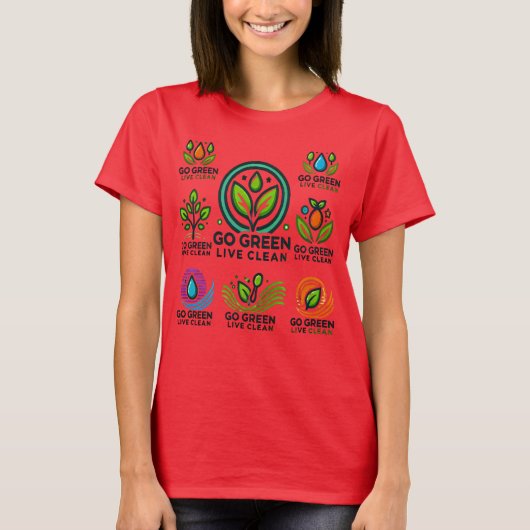 環境にやさしいことをしよう、Live Clean Women's Basic Tシャツ (正面)