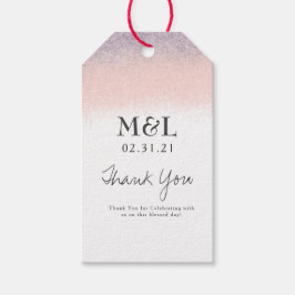 環境にやさしのグラデーション結婚グリッター ギフトタグ