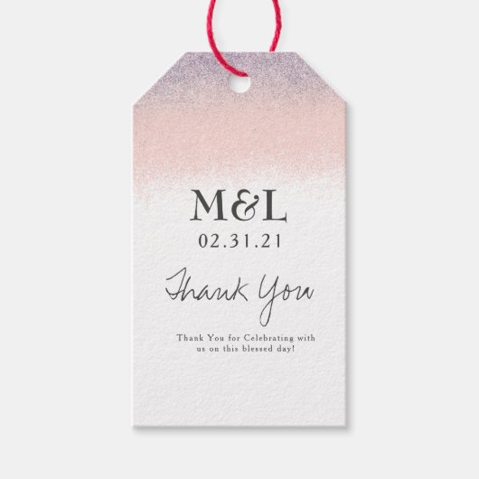 環境にやさしのグラデーション結婚グリッター ギフトタグ (正面)