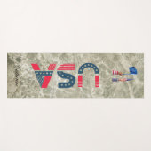 環境にやさしモダン名前をカスタムする（米国国旗） ヨガマット (正面(横))