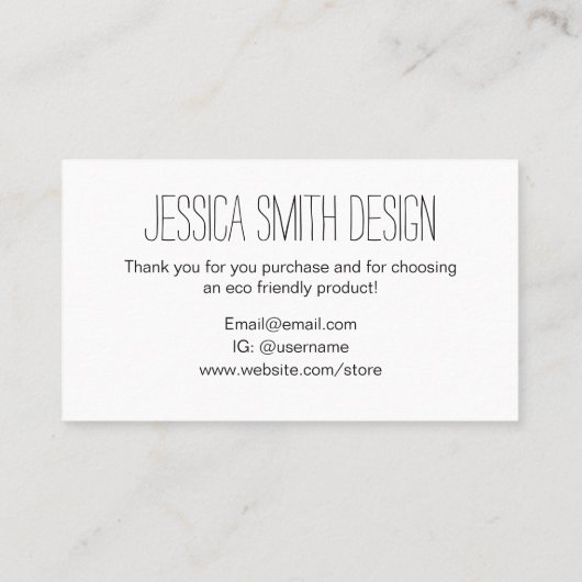 環境にやさし環境シンプル感謝していへ 名刺 (裏面)