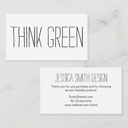 環境にやさし環境シンプル感謝していへ 名刺 (正面/裏面)