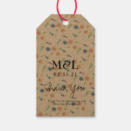 環境にやさし結婚水彩植物性フローラ ギフトタグ