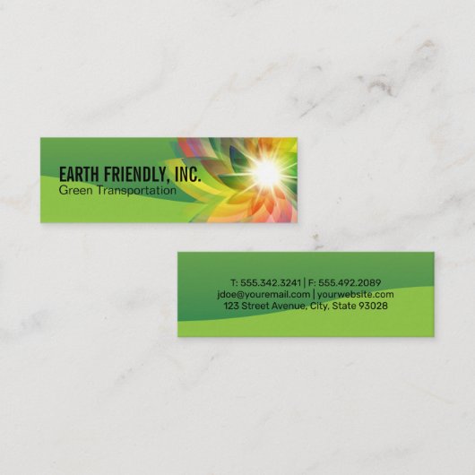 環境にやさし | デジタルフラワー | エネルギー スキニー名刺 (正面/裏面)