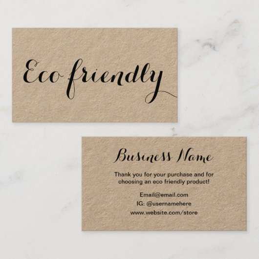 環境にやさし/プロ環境の手作りシンプルの 名刺 (正面/裏面)