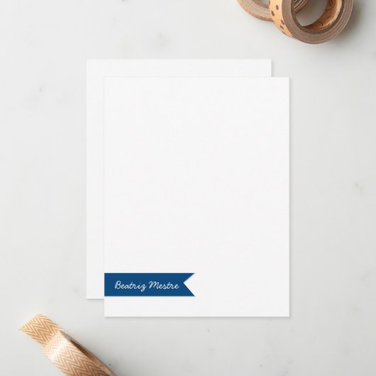 環境に優しいカスタムで平らなメッセージカードの青い旗| ノートカード (正面/裏面インサイチュ)