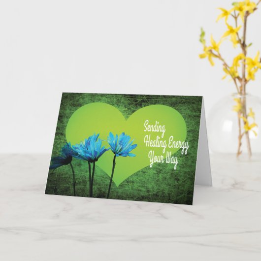 環境に優しいハートで癒しのエネルギーを送信 カード (黄色い花)