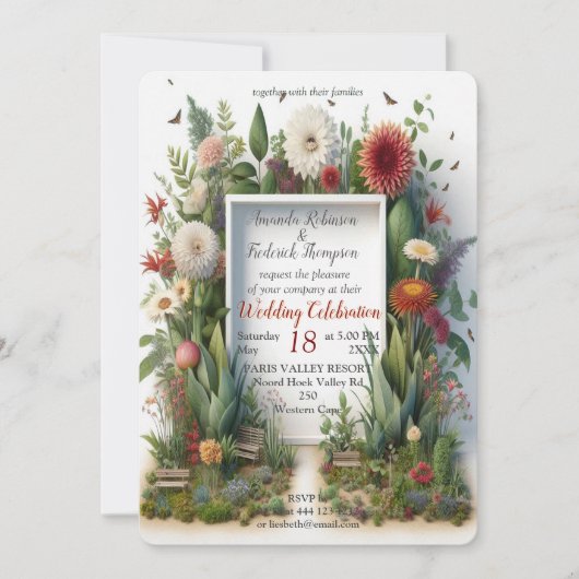 環境に優しい庭園と建物の調和 招待状 (正面)