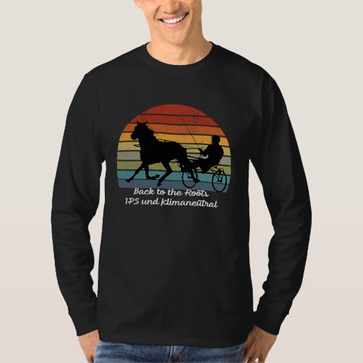 環境に優しい運転と乗馬と馬車 Tシャツ (正面)
