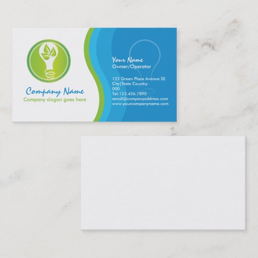 環境に優しい電気技師ビジネス 名刺 (正面/裏面)