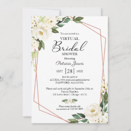 環境に配慮した幾何学的フローラ仮想ブライダルシャワー 招待状