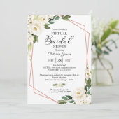 環境に配慮した幾何学的フローラ仮想ブライダルシャワー 招待状 (スタンド正面)