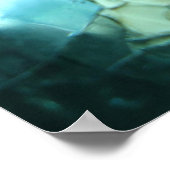 環境に閉じ込められていない引用文ブルーグリーン ポスター (角)