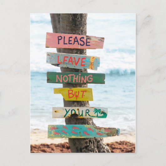 環境の離れみの足跡バルバドス ポストカード (正面)