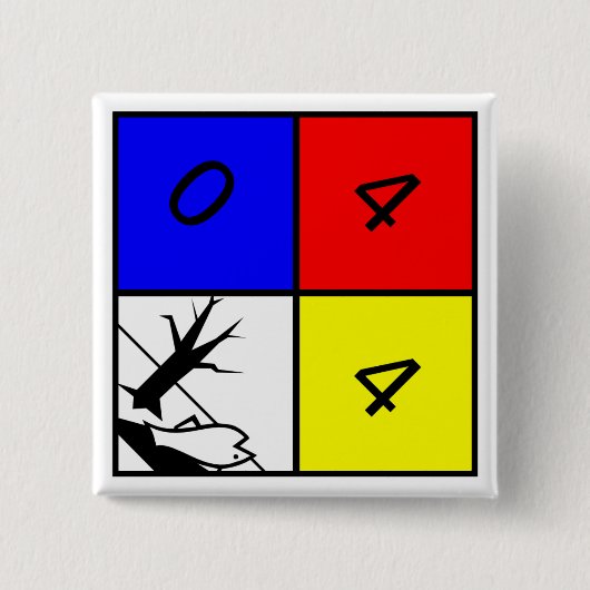 環境への化学警告の危険 缶バッジ (正面)