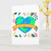 環境への意識 地球の日 毎日 心 地球の日 カード (黄色い花)
