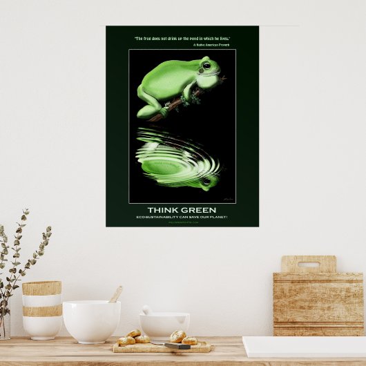 環境を考えるアースデイカエルエコポスター ポスター (キッチン)