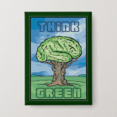 環境を考える脳 缶バッジ (正面)