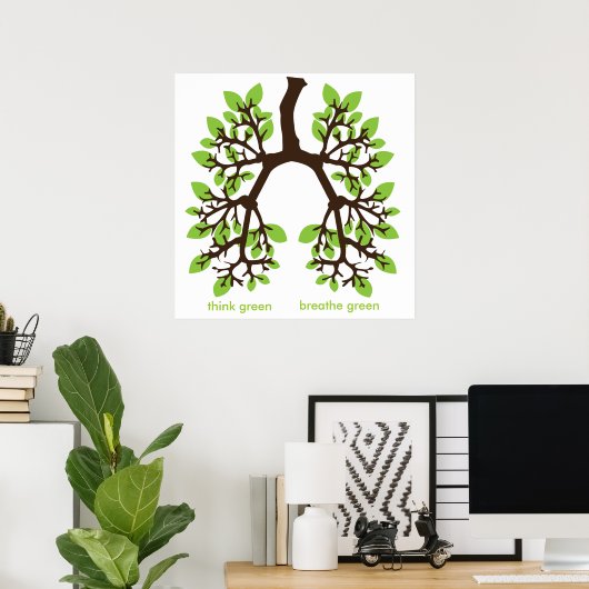 環境を考える、緑を吸う ポスター (ホームオフィス)