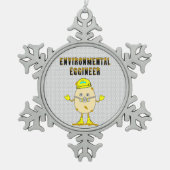 環境エグナイザー技術者 スノーフレークピューターオーナメント (正面)