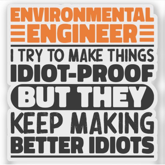 環境エンジニア私がモノづくりに取り組おもしろいむ シール (正面)