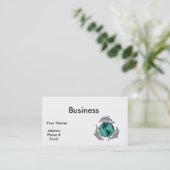 環境グローブとイルカデザイン 名刺 (スタンド正面)