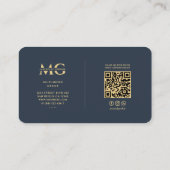 環境モダン科学者モノグラムブルー 名刺 (裏面)