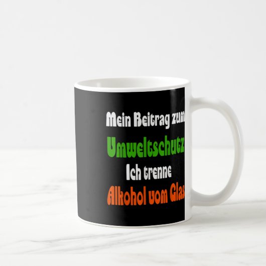 環境保護のための面白いフレーズ アルコール コーヒーマグカップ (右)