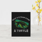 環境保護はストロー救を飛ばす カード (黄色い花)