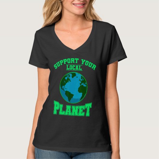 環境保護を支援しよう 地球を守れ Tシャツ (正面)