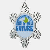 環境保護カスタムオーナメント スノーフレークピューターオーナメント (右)