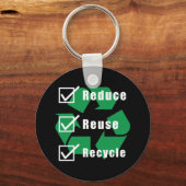 環境保護チェックリスト減ら再利用リサイクル キーホルダー (正面)