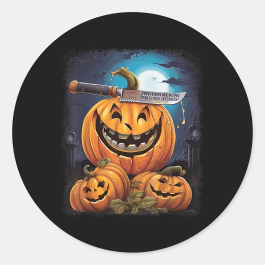 環境保護専門家ハロウおもしろいエ ラウンドシール (正面)