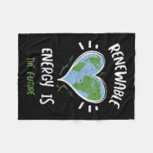 環境保護_再生可能エネルギーは… フリースブランケット (正面(横))