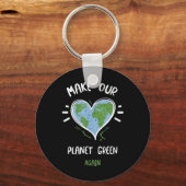 環境保護_地球を緑にする… キーホルダー (正面)