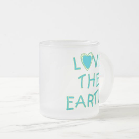 環境地球を愛して下さい フロストグラスマグカップ (正面右)