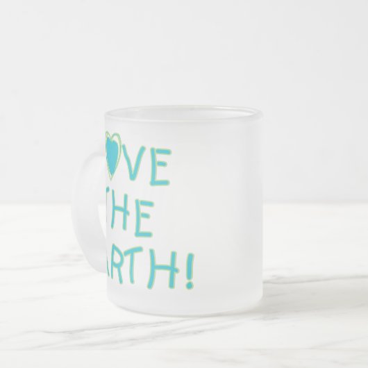 環境地球を愛して下さい フロストグラスマグカップ (正面左)