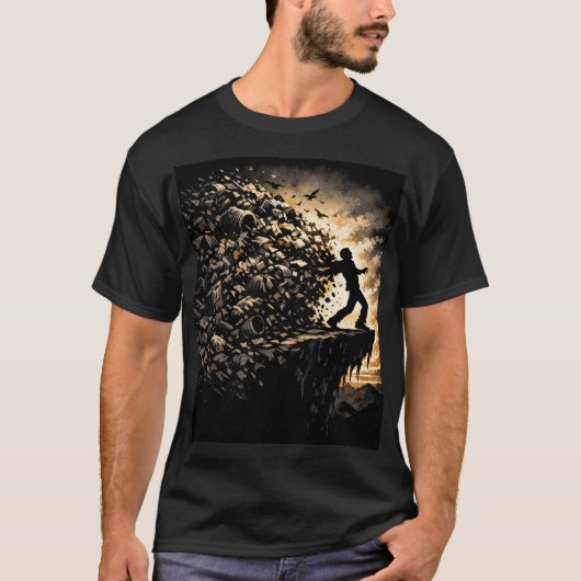 環境崩壊の淵にて Tシャツ (正面)