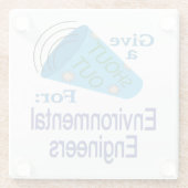 環境技術者に声を掛ける ガラスコースター (裏面)