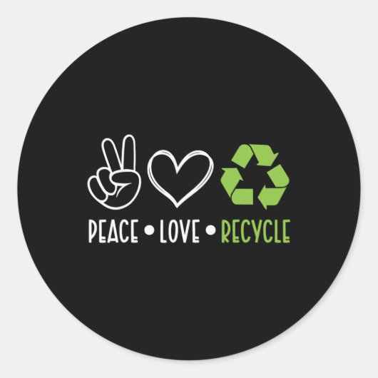 環境活動家リサイクルシンボル更新Recycl ラウンドシール (正面)