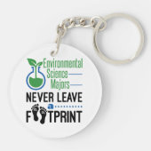 環境科学の専攻は決して足跡を離れ付けない キーホルダー (裏面)