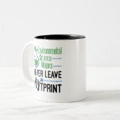 環境科学の専攻は決して足跡を離れ付けない ツートーンマグカップ (正面左)