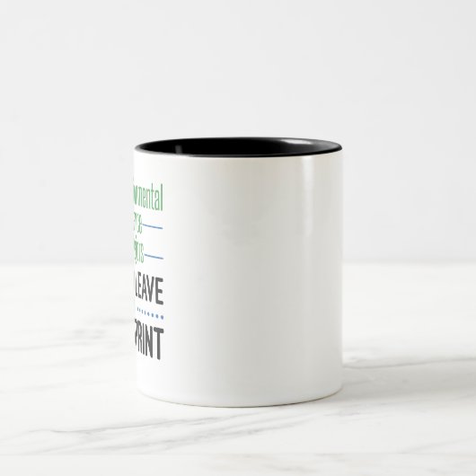 環境科学の専攻は決して足跡を離れ付けない ツートーンマグカップ (中央)