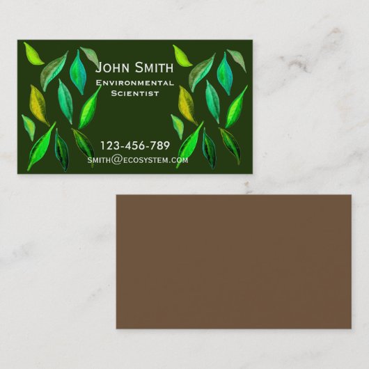 環境科学モダン者リーフデザイン 名刺 (正面/裏面)
