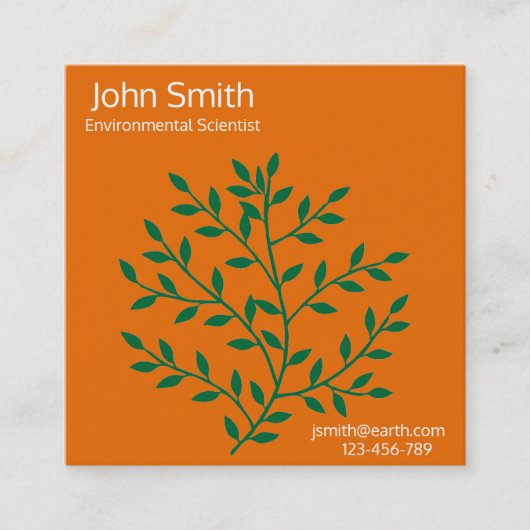 環境科学者または生態学者 スクエア名刺 (正面)