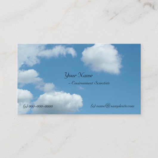 環境科学、青空、海辺 名刺 (正面)